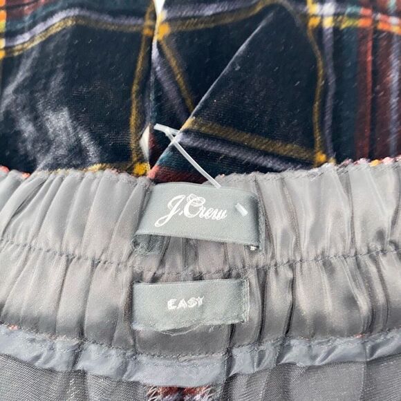 J. Crew Pull-On Easy Pant in Velvet Stewart Tartan  Black Multi Plaid Holiday Sz - Picture 11 of 15